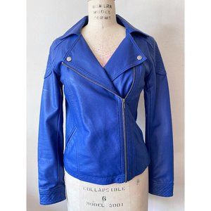 Forever 21 Blue Moto Leather Jacket